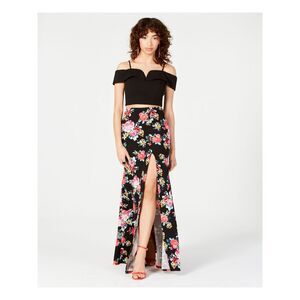 B DARLIN Womens Short Sleeve Off Shoulder Crop Top